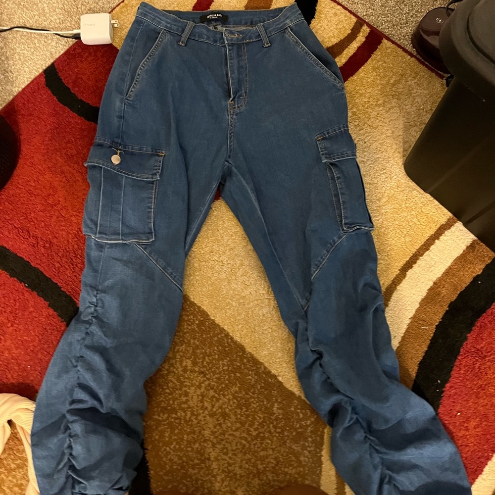 Stacked Jeans , Worn once , adjustable